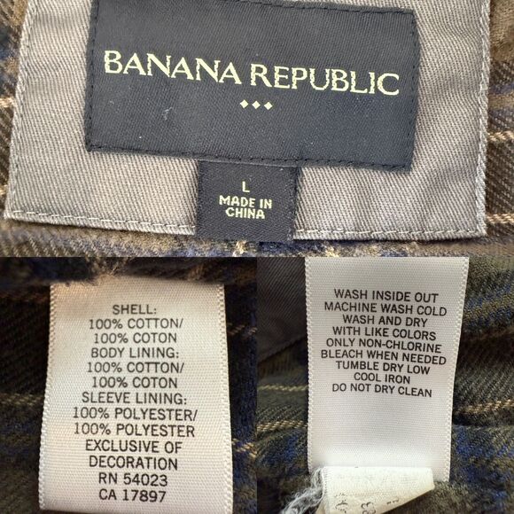 Banana Republic Gray Flannel Lined Field Military Utility Safari Jacket Men's L - Picture 7 of 12
